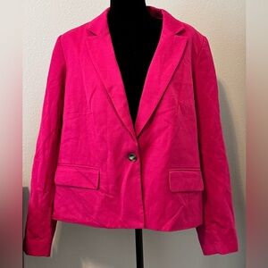 NWT Express Hot Pink Blazer Size Extra Large One Button Tailored Jacket Blazer
